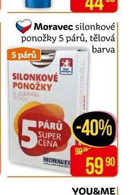 Moravec silonkové ponožky 5 párů, tělová barva