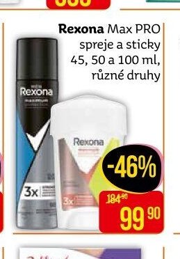 Rexona Max PRO spreje a sticky 45, 50 a 100 ml, různé druhy