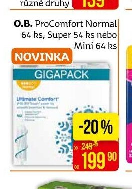 O.B. ProComfort Normal 64 ks, Super 54 ks nebo Mini 64 ks