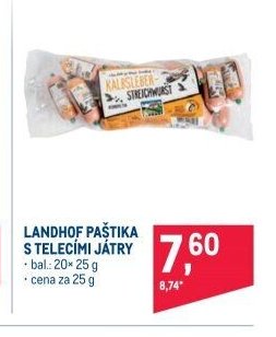 LANDHOF PAŠTIKA S TELECÍMI JÁTRY
