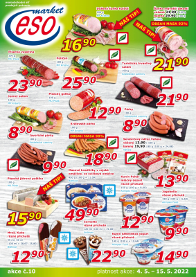 akční leták ESO MARKET 4.5.2022-15.5.2022