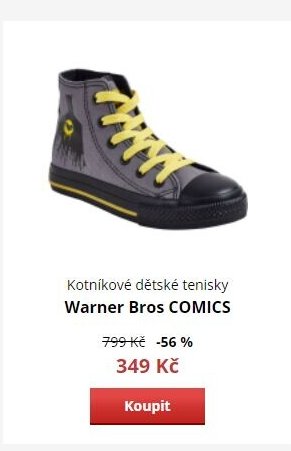 Kotníkové dětské tenisky Warner Bros COMICS
