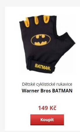 Dětské cyklistické rukavice Warner Bros BATMAN