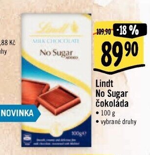 Čokoláda bez cukru Lindt