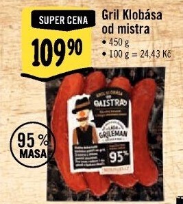 Grilovací klobása od Mistra Láďa Grileman Kostelecké uzeniny