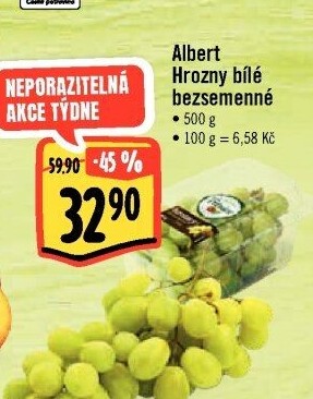 Hrozny bílé bezsemenné Albert