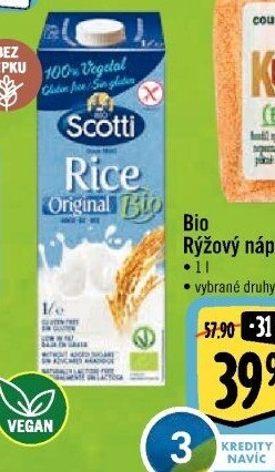 Nápoj rýžový bio Riso Scotti
