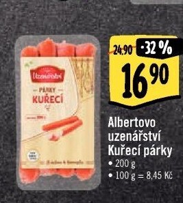 Párky kuřecí Albertovo uzenářství