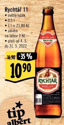 Pivo světlý ležák 11° Pivovar Rychtář