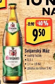 Pivo světlý ležák 11° Svijanský Máz Svijany