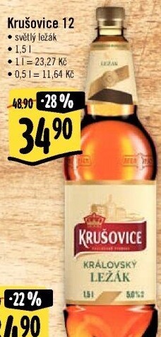 Pivo světlý ležák Královská 12° Krušovice