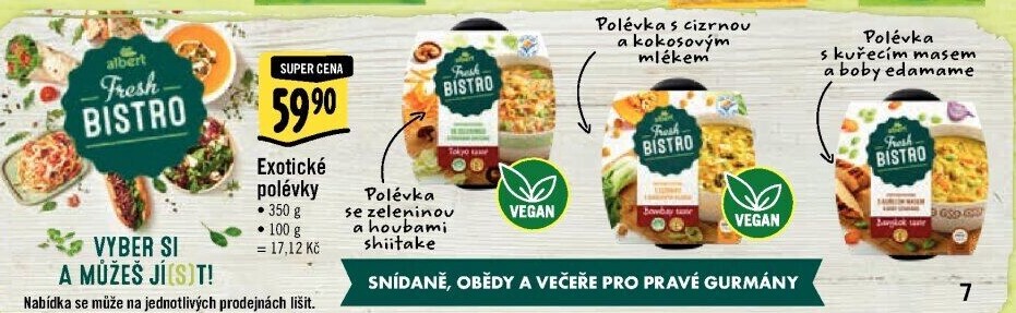 Polévka se zeleninou a houbami shiitake Albert Fresh Bistro