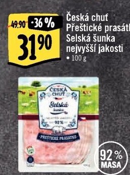 Selská šunka nejvyšší jakosti Přeštické prasátko Česká chuť