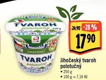 Tvaroh polotučný Jihočeský Madeta