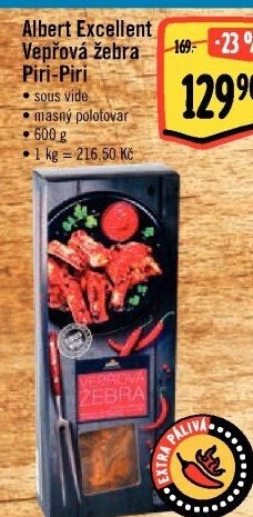 Vepřová žebra Piri-Piri Sous vide Albert Excellent