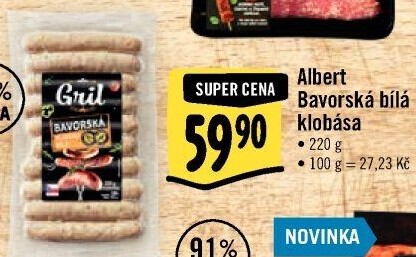 Bílá bavorská klobása Albert Gril