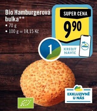 Bulka na hamburger bio