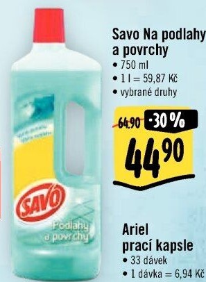 Čistič na povrchy a podlahy Savo