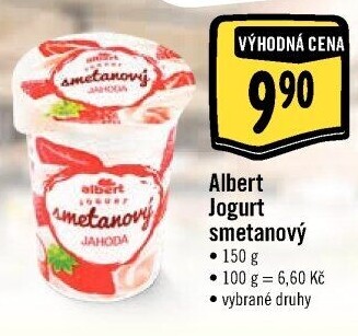 Jogurt smetanový ochucený Albert