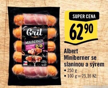 Miniberner se slaninou a sýrem Albert Gril