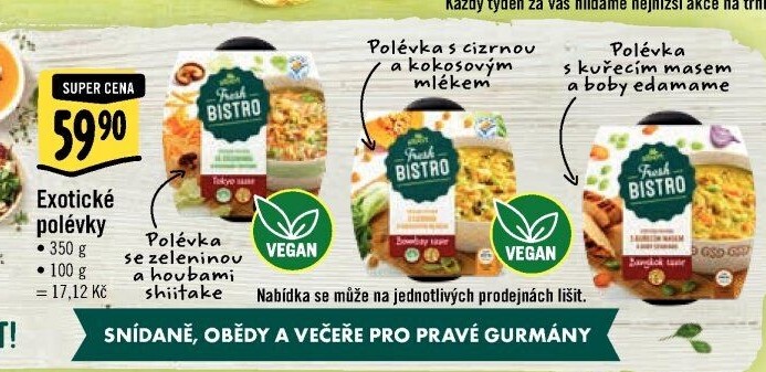 Polévka se zeleninou a houbami shiitake Albert Fresh Bistro