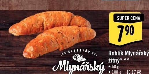 Rohlík Mlynářský žitný Albert