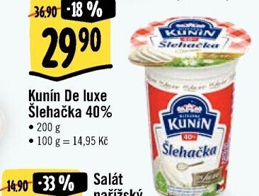 Šlehačka de luxe Kunín 40%
