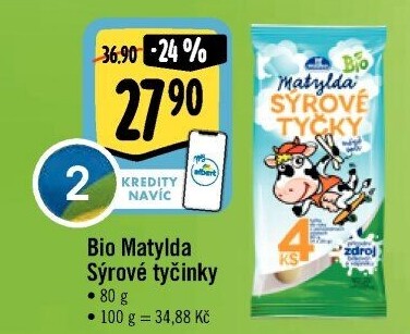 Sýrové tyčky bio Matylda Milko
