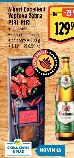 Vepřová žebra Piri-Piri Sous vide Albert Excellent