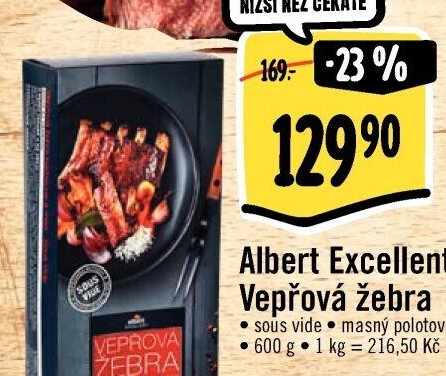 Vepřová žebra Sous vide Albert Excellent