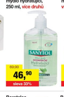 Sanytol antibakteriální mýdlo hydratující, 250 ml, více druhů