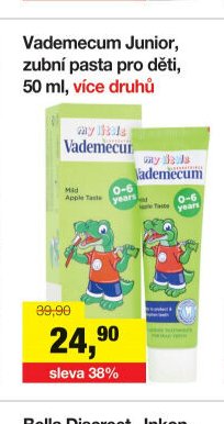 Vademecum Junior, zubní pasta pro děti, 50 ml, více druhů