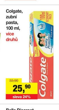 Colgate, zubní pasta, 100 ml, více druhů
