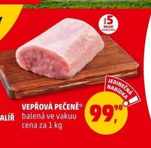 VEPŘOVÁ PEČENĚ balená ve vakuu cena za 1 kg