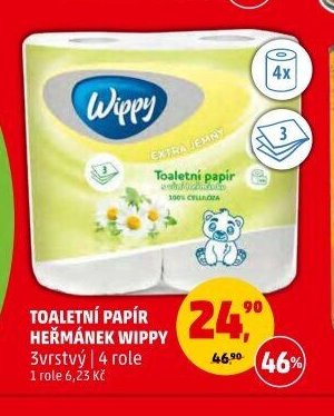 TOALETNÍ PAPÍR HEŘMÁNEK WIPPY 3vrstvý | 4 role