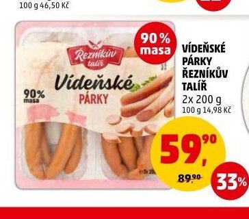 Vídeňské párky Řezníkův talíř