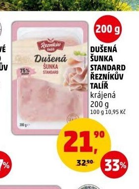 DUŠENÁ ŠUNKA STANDARD ŘEZNÍKŮV TALÍŘ