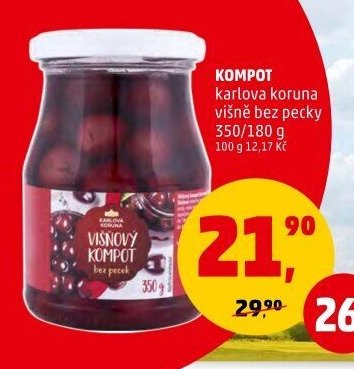 Kompot Karlova Koruna višně bez pecky