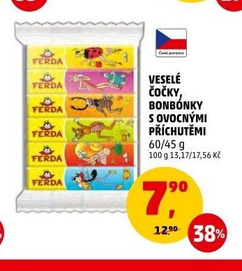 Veselé čočky bonbónky s ovocnými příchutěmi
