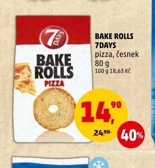 BAKE ROLLS 7DAYS pizza, česnek