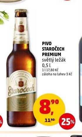 Pivo Staročech Premium světlý ležák