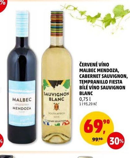 Červené víno Malbec Mendoza / Sauvignon Blanc