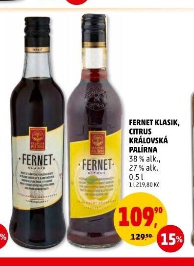 Fernet Klasik / Citrus Královská palírna