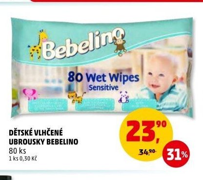 DĚTSKÉ VLHČENÉ UBROUSKY BEBELINO 80 ks