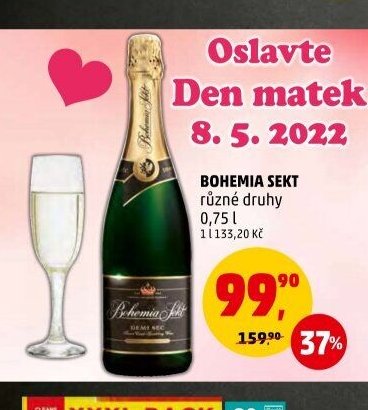 BOHEMIA SEKT různé druhy 0,75 l