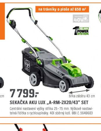 SEKAČKA AKU LUX A-RM-2X20/43 SET