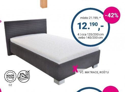 POSTEL BOXSPRING, cca 120/200 cm nebo 140/200 cm
