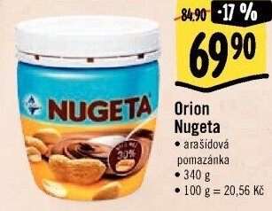 Čokokrém arašídový Nugeta Orion