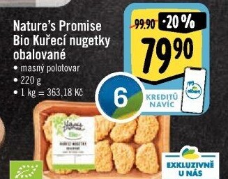 Kuřecí nugetky obalované bio Nature'