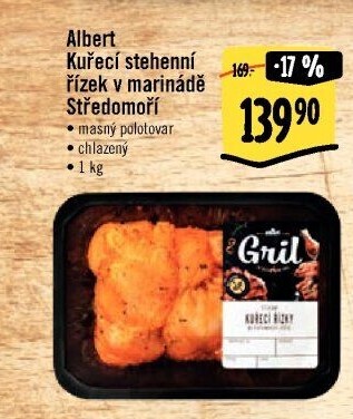 Kuřecí stehenní řízek v marinádě Středomoří Albert Gril
